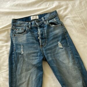 Girls Boyish Straight Leg Blue Jeans